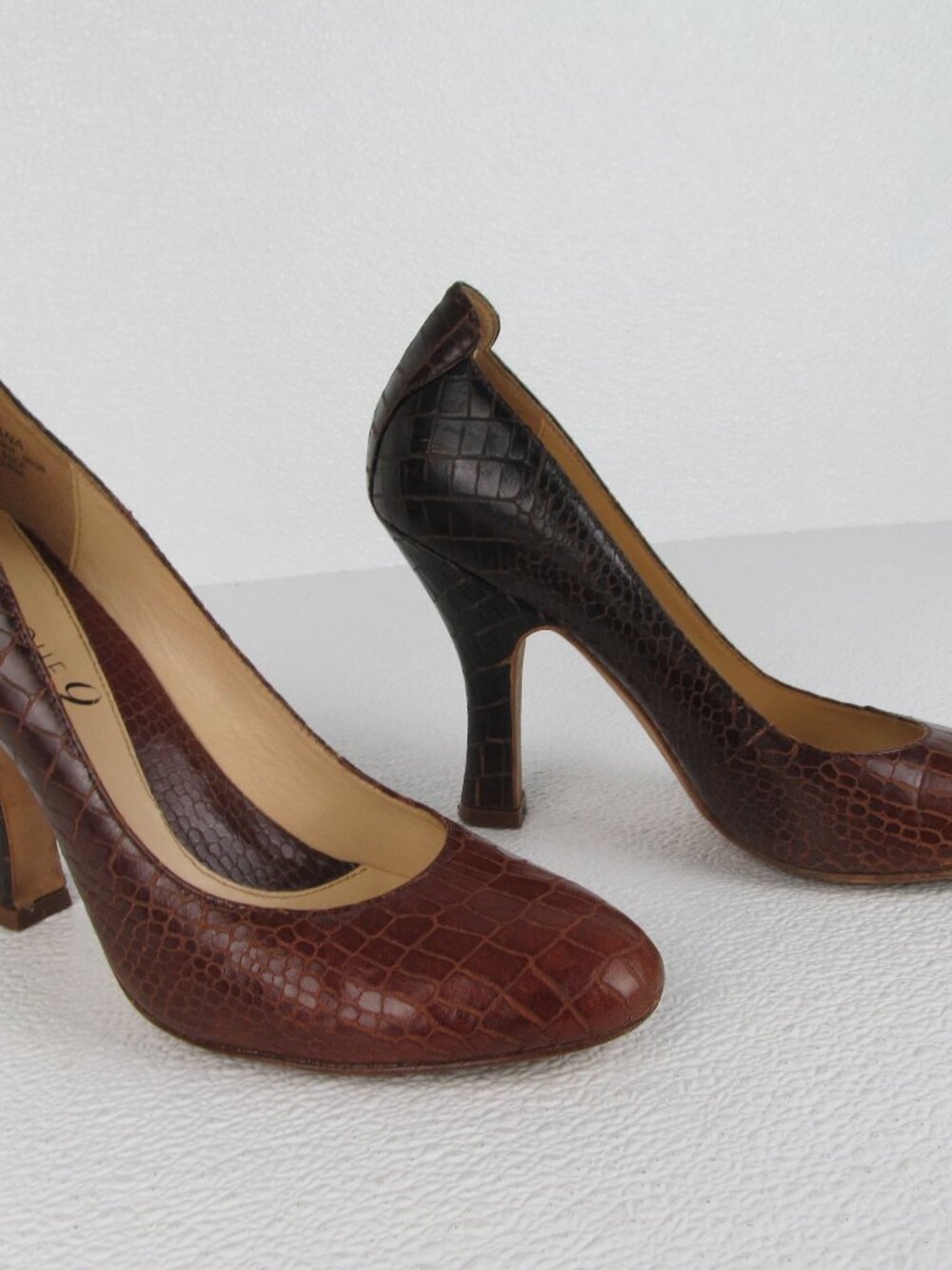 Boutique 9 'Siana' Pumps Brown Leather Croc Embossed size 6.5
